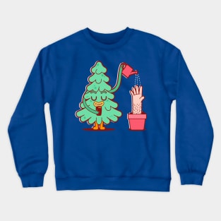 Tree Growing a Hand Crewneck Sweatshirt